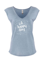 Load image into Gallery viewer, Morgan Apparel&#39;s Oh Happy Day V-Neck Shirt Denim